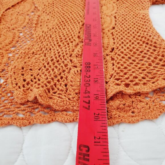 Vevekia Crochet Women's 14/16 Orange Jacket / Cover Fall Flare Design Stylish - Picture 7 of 9